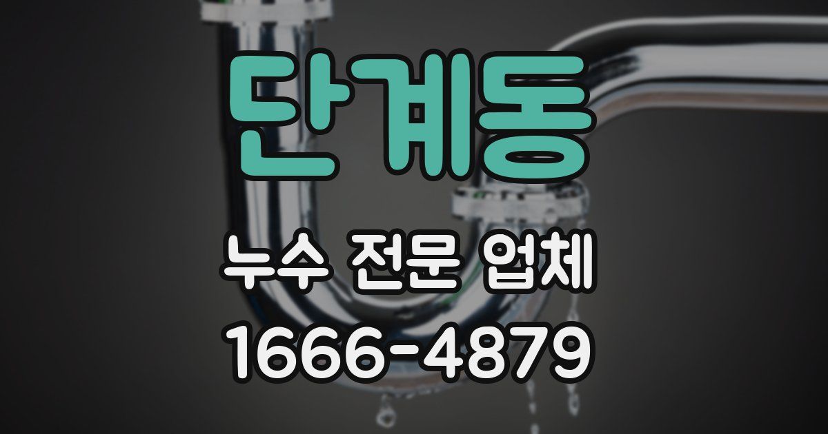 단계동 누수 전문 업체