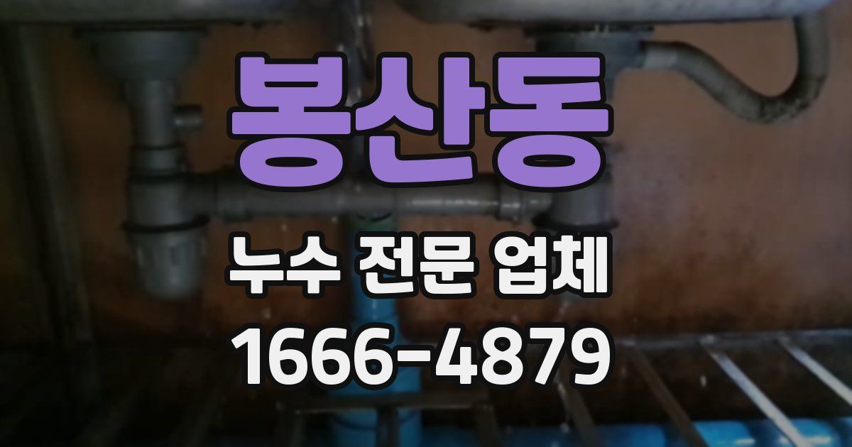 봉산동 누수 전문 업체