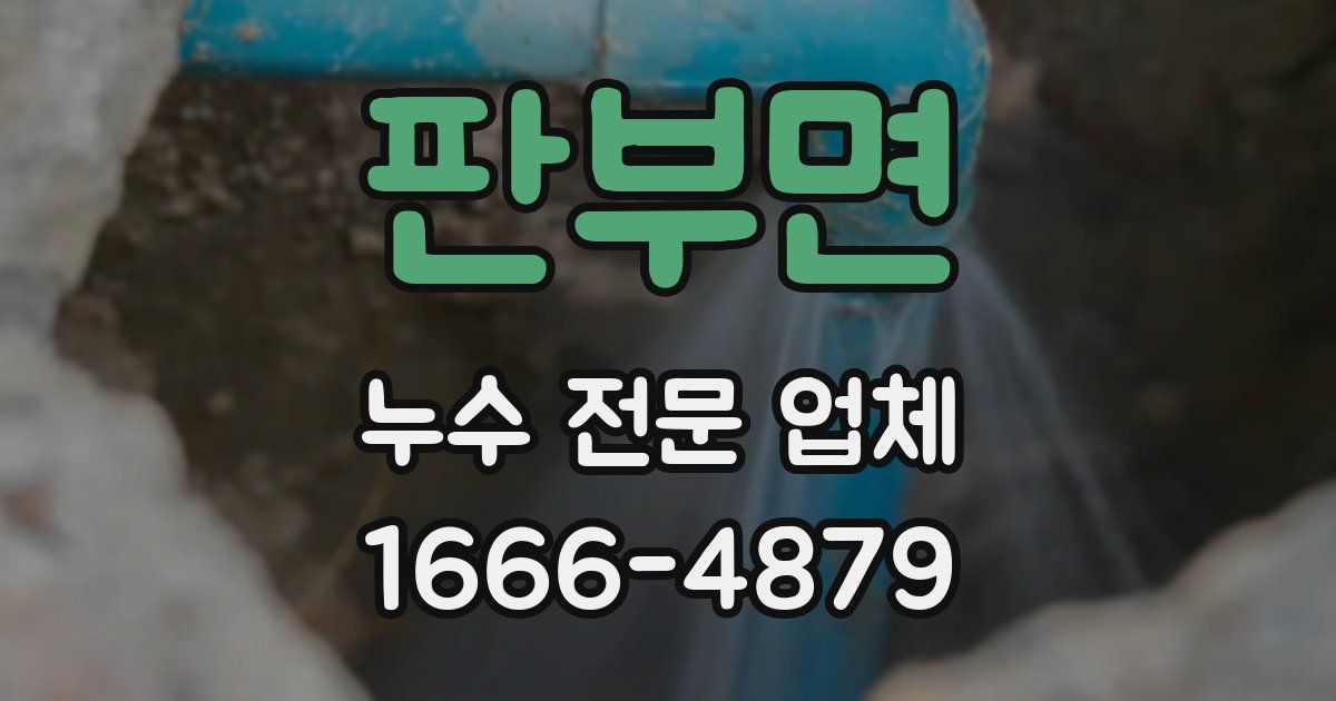 판부면 누수 전문 업체