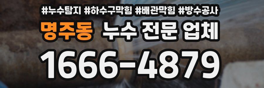 명주동 누수 전문 업체