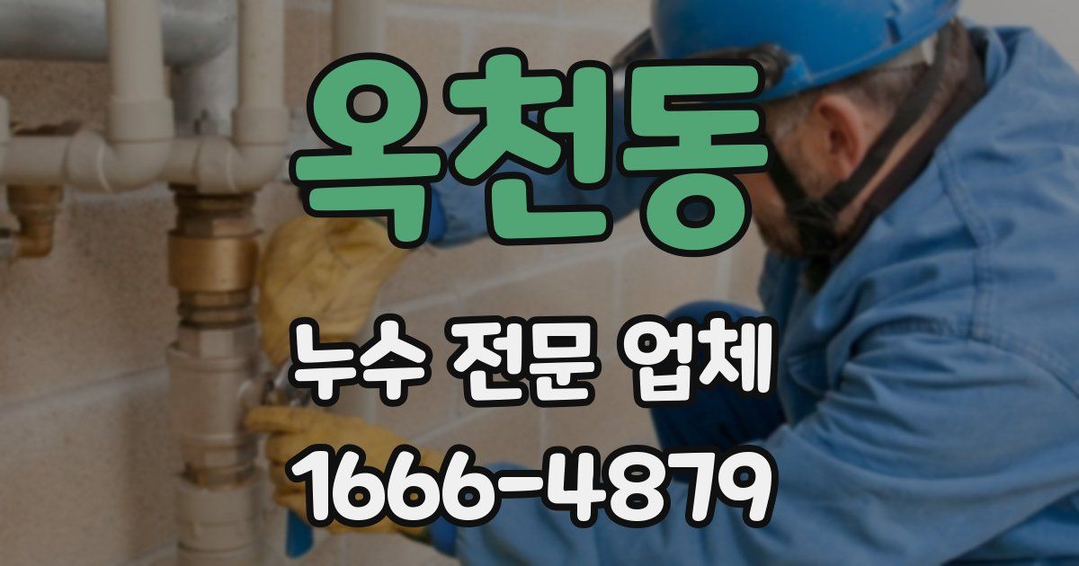 옥천동 누수 전문 업체