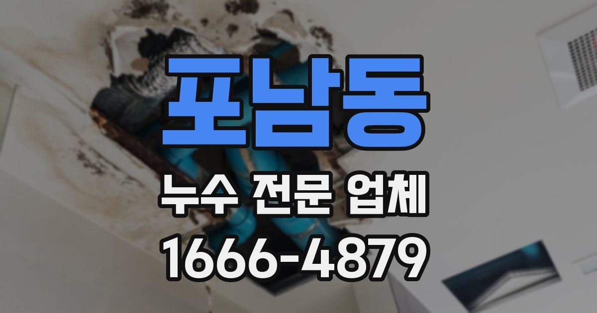 포남동 누수 전문 업체