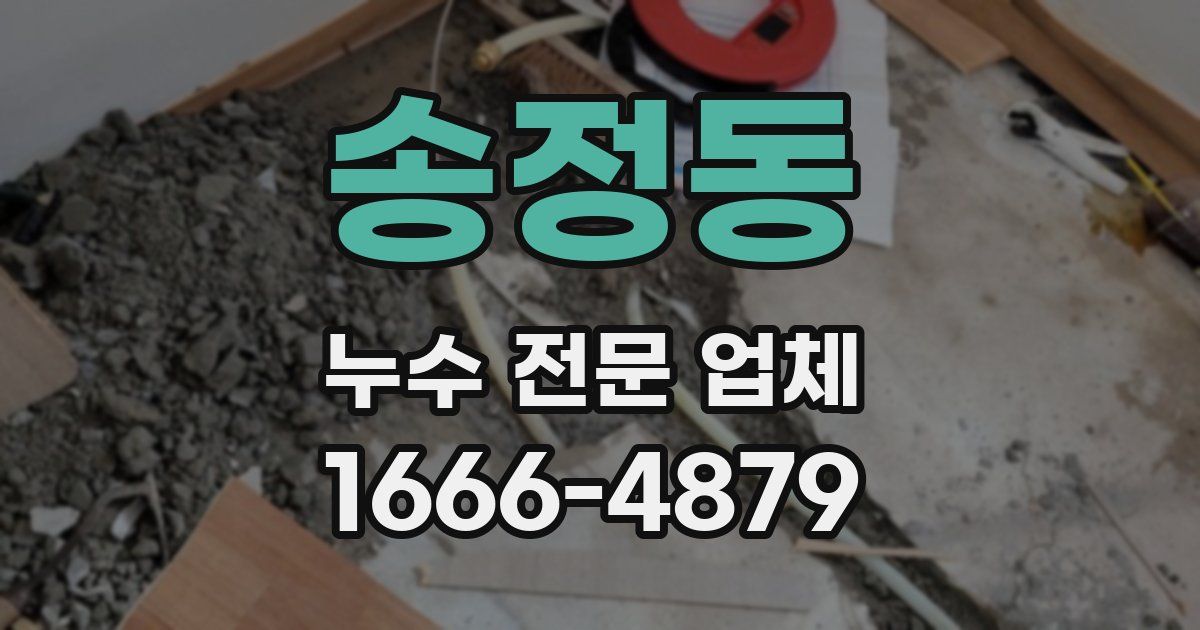 송정동 누수 전문 업체