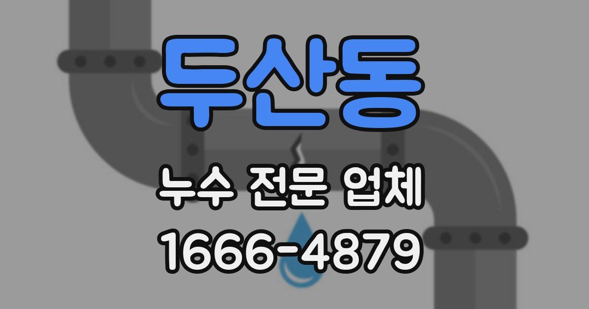 두산동 누수 전문 업체