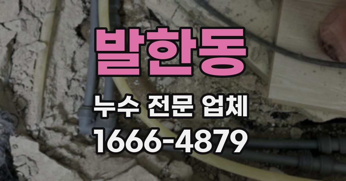 발한동 누수 전문 업체