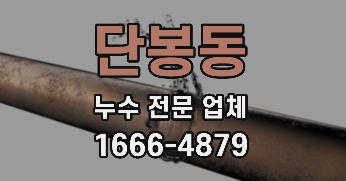 단봉동 누수 전문 업체