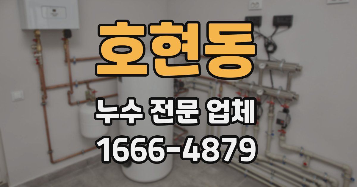 호현동 누수 전문 업체