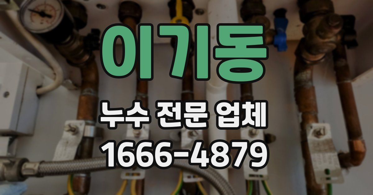 이기동 누수 전문 업체