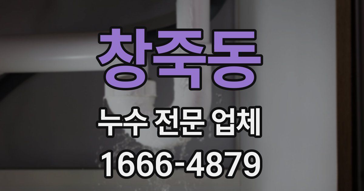 창죽동 누수 전문 업체