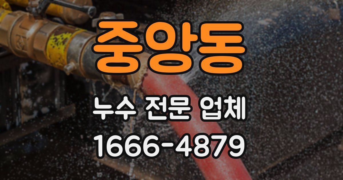 중앙동 누수 전문 업체
