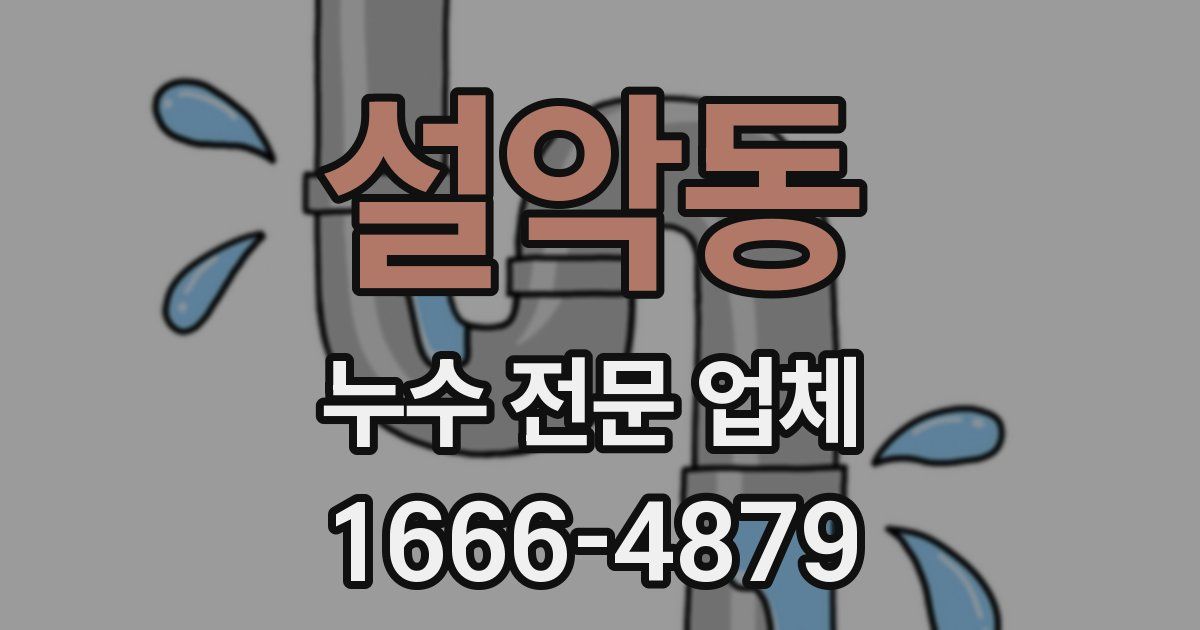 설악동 누수 전문 업체
