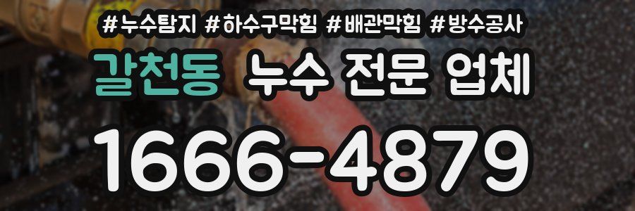 갈천동 누수 전문 업체