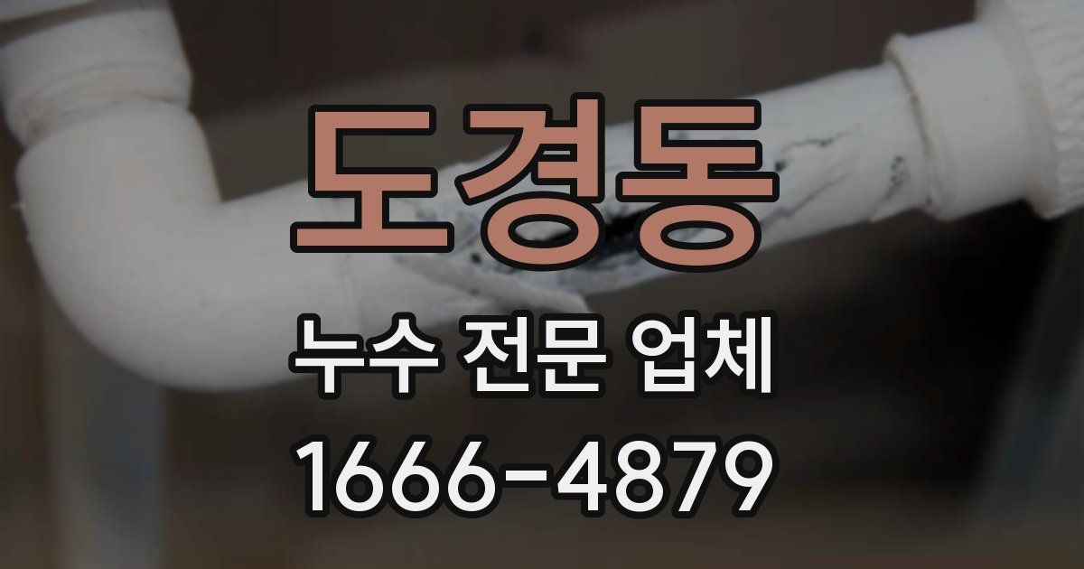 도경동 누수 전문 업체