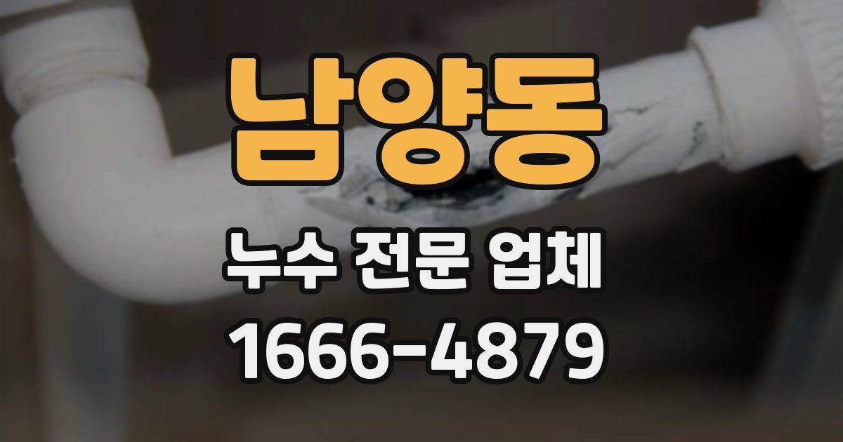 남양동 누수 전문 업체