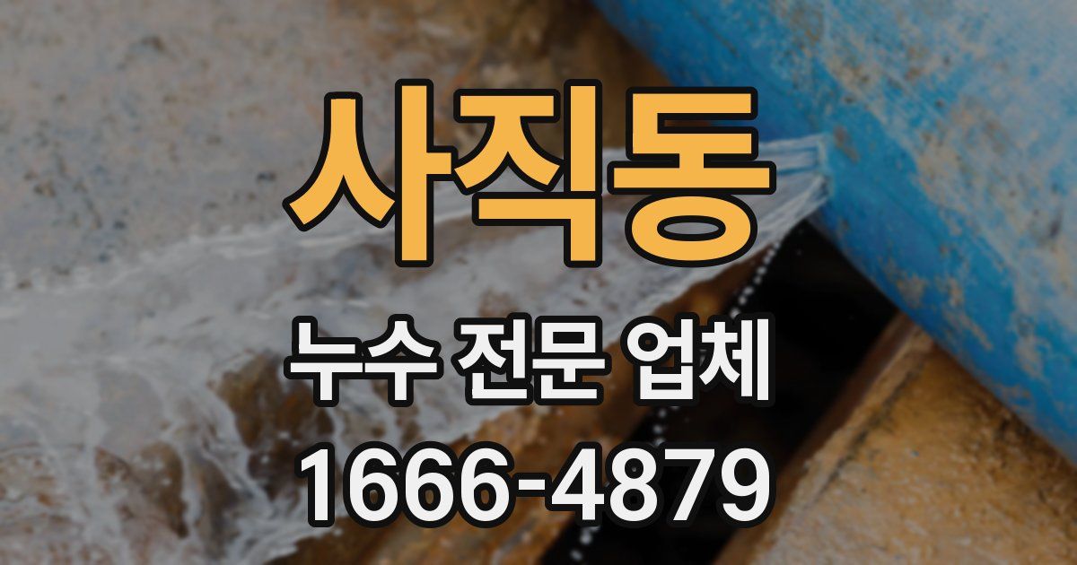 사직동 누수 전문 업체