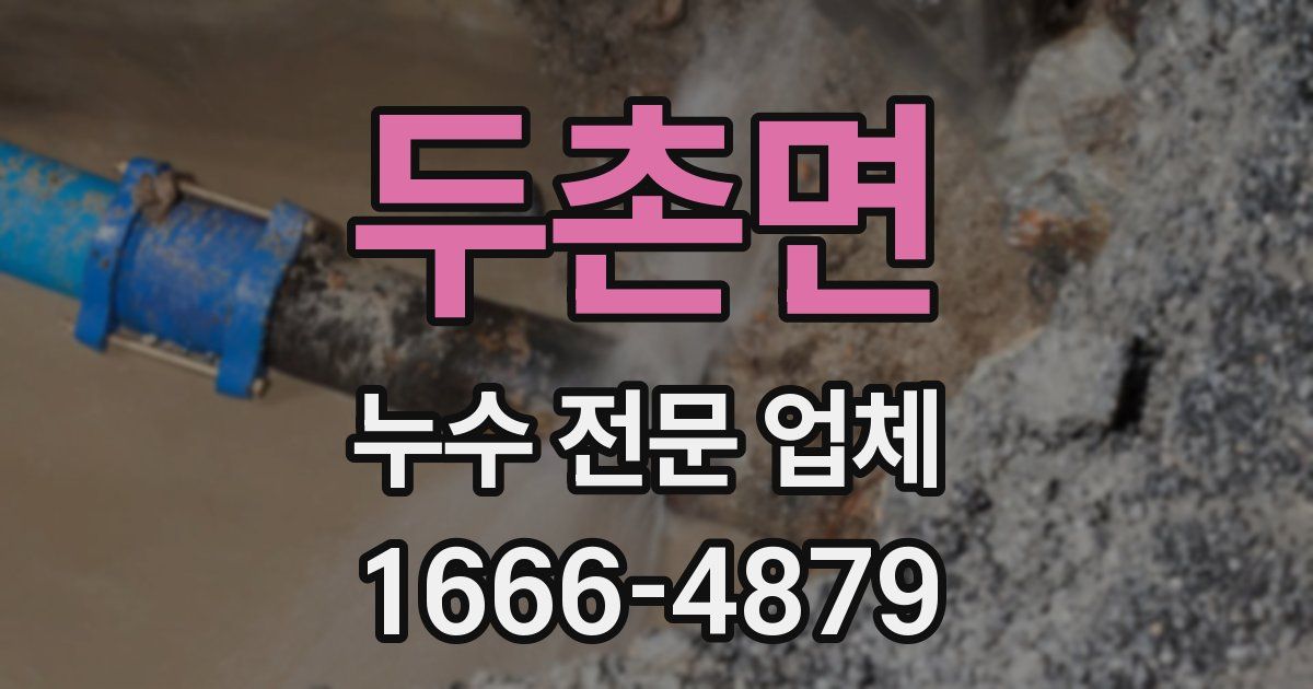두촌면 누수 전문 업체