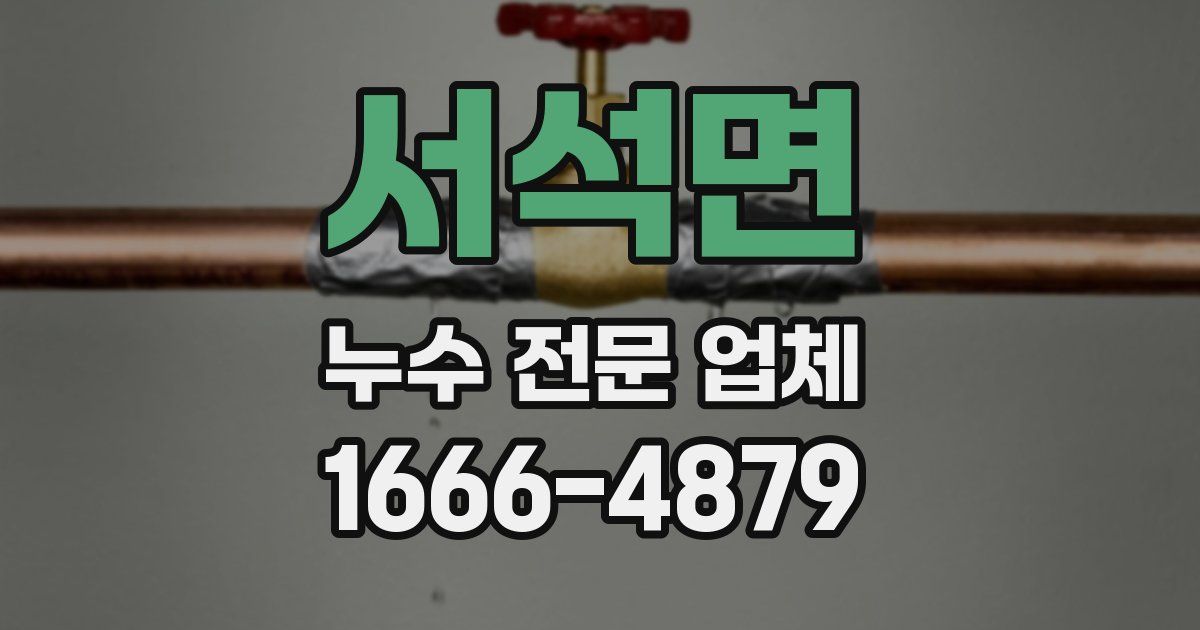 서석면 누수 전문 업체