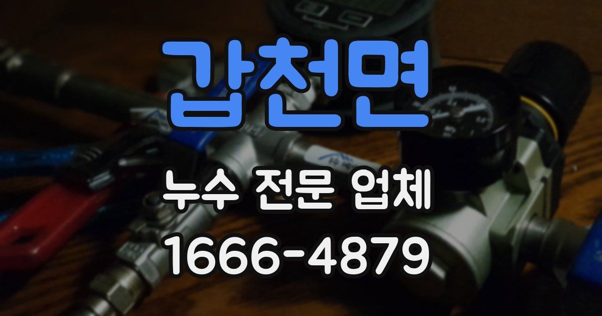 갑천면 누수 전문 업체