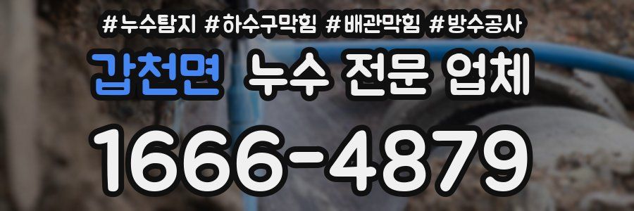 갑천면 누수 전문 업체