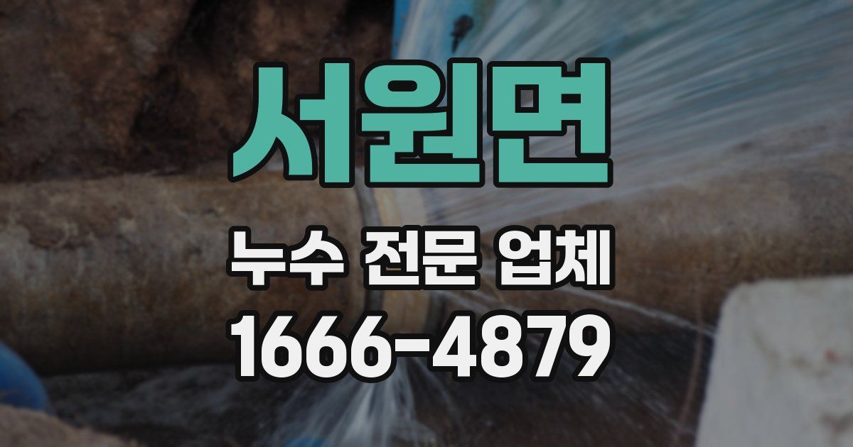 서원면 누수 전문 업체