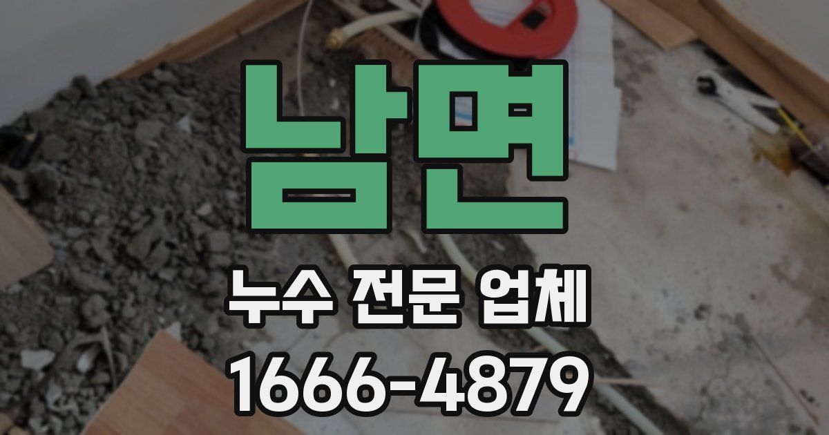 남면 누수 전문 업체