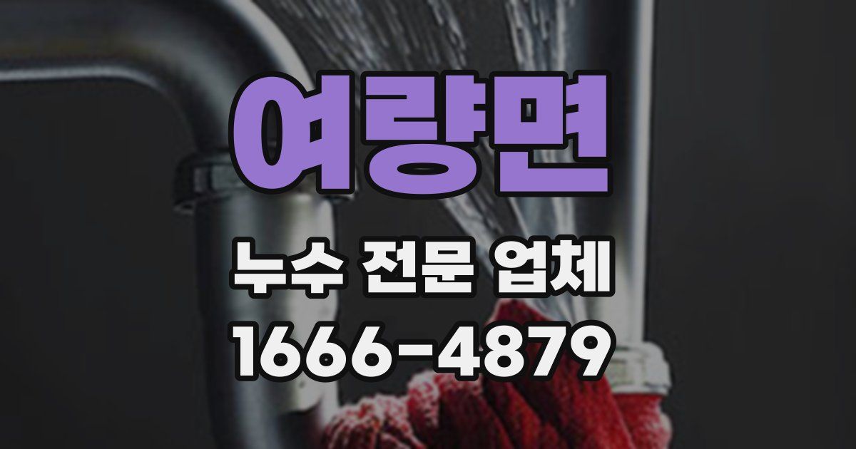 여량면 누수 전문 업체