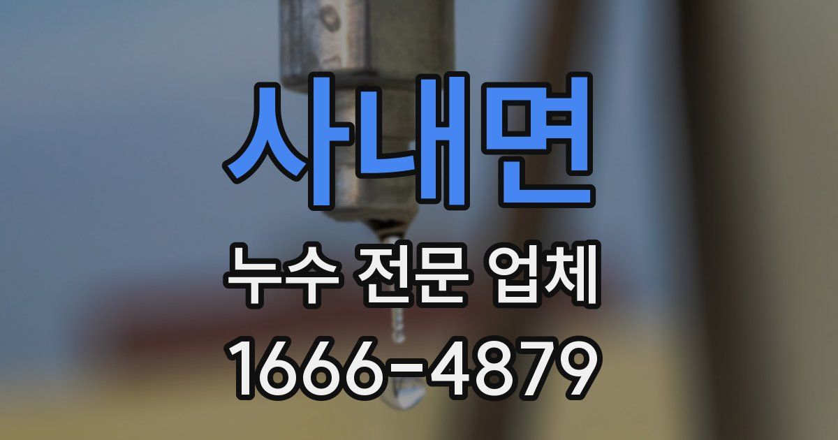 사내면 누수 전문 업체