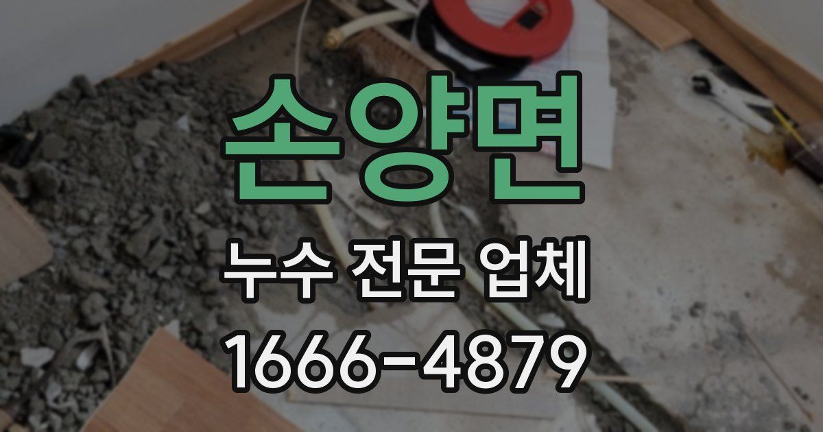 손양면 누수 전문 업체