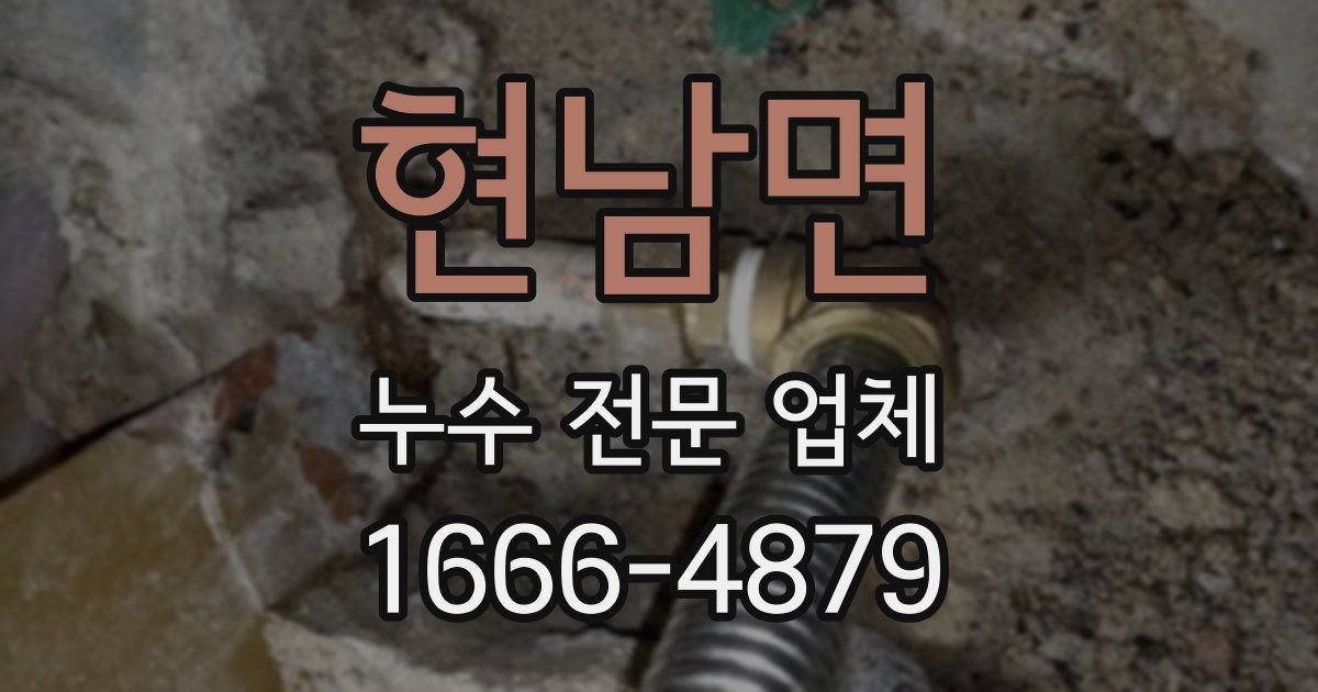 현남면 누수 전문 업체