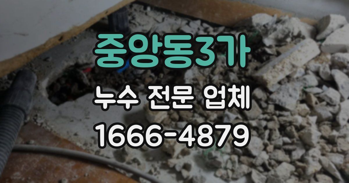 중앙동3가 누수 전문 업체