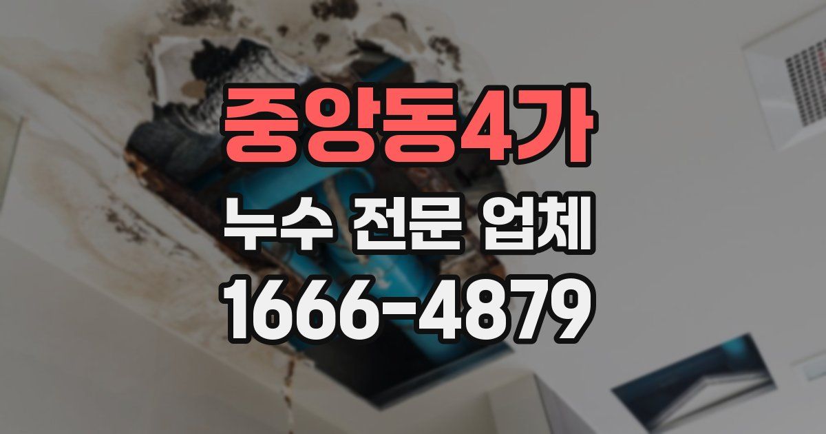 중앙동4가 누수 전문 업체