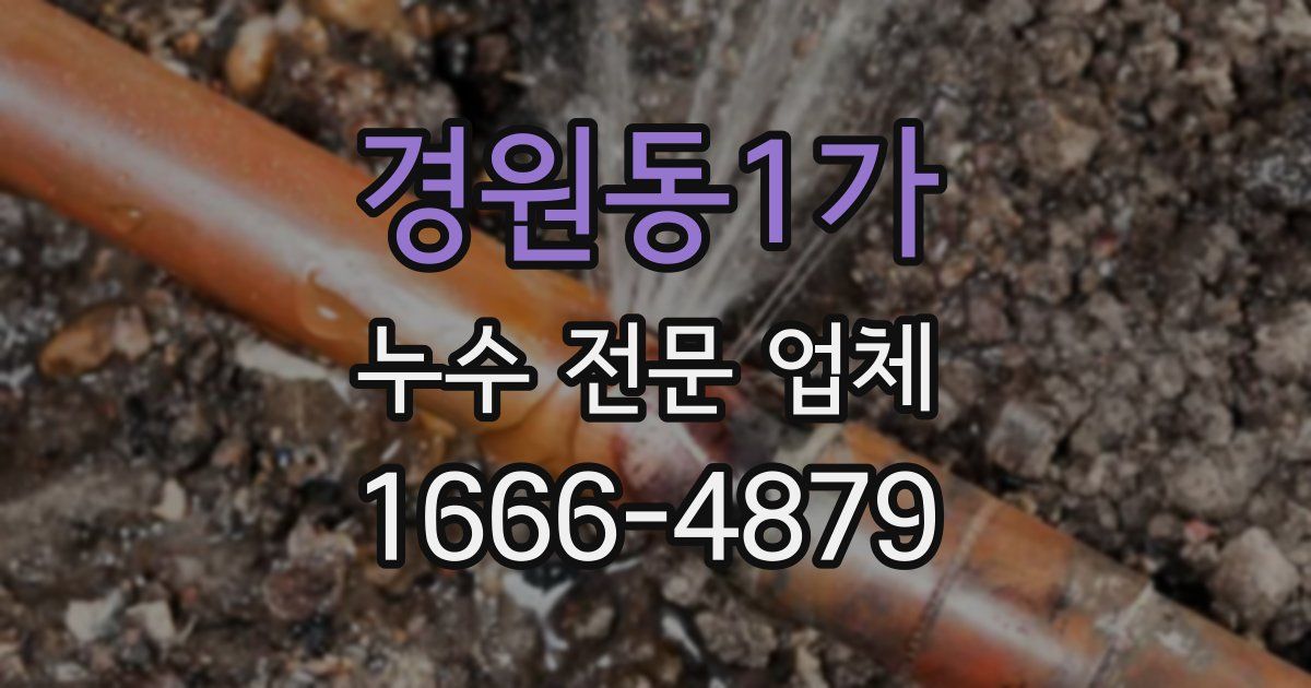 경원동1가 누수 전문 업체