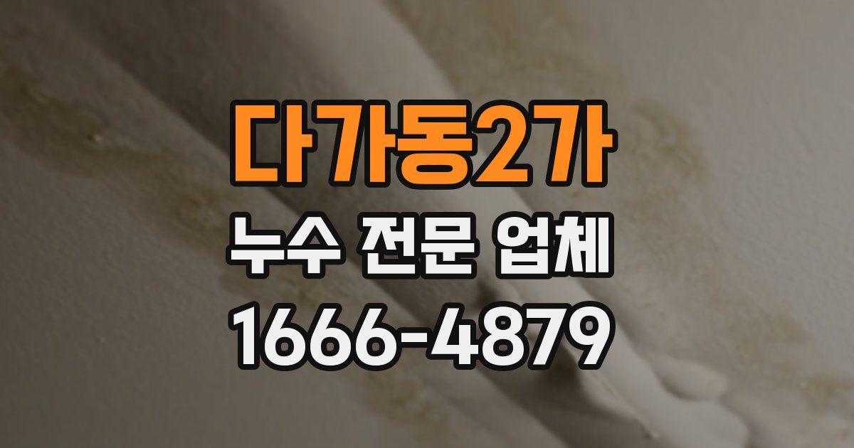 다가동2가 누수 전문 업체