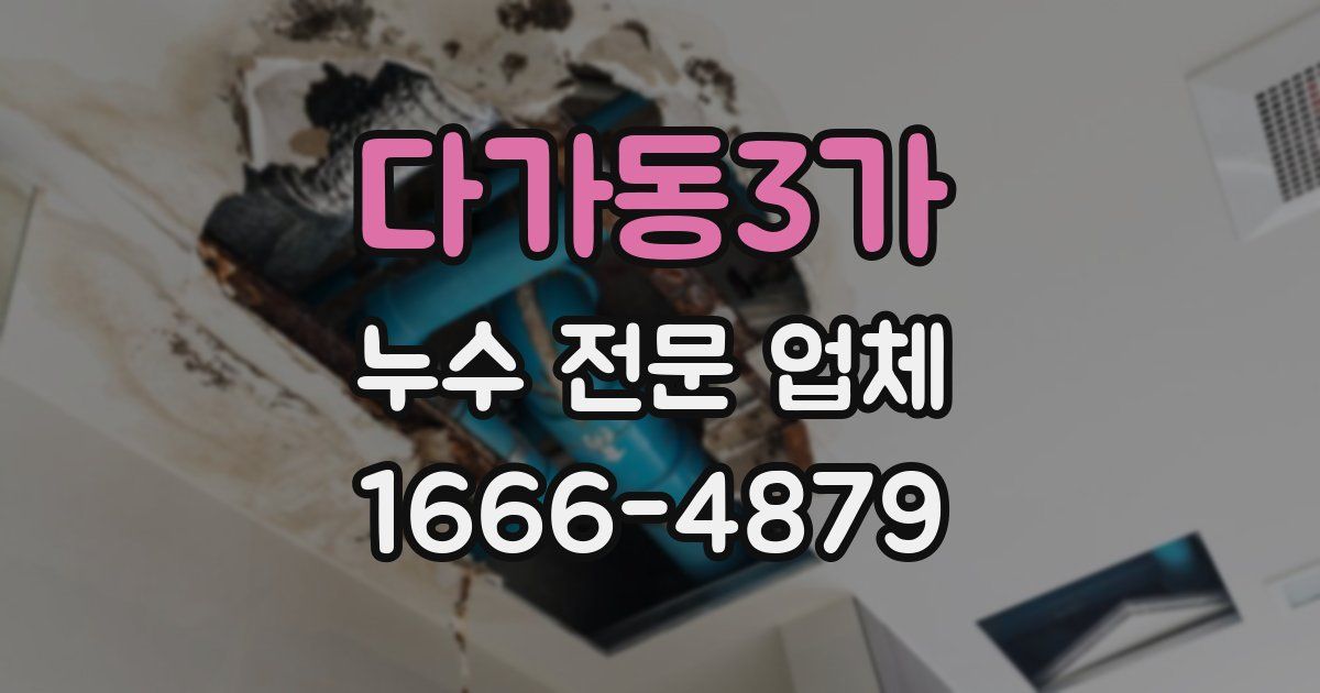 다가동3가 누수 전문 업체