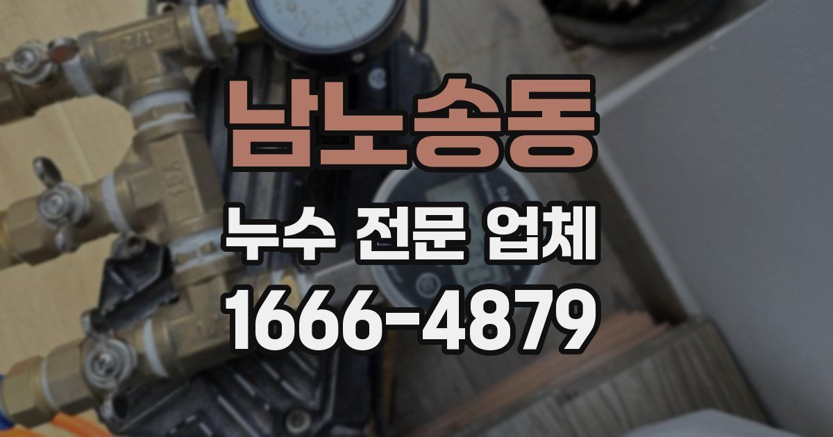 남노송동 누수 전문 업체