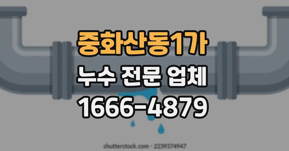중화산동1가 누수 전문 업체