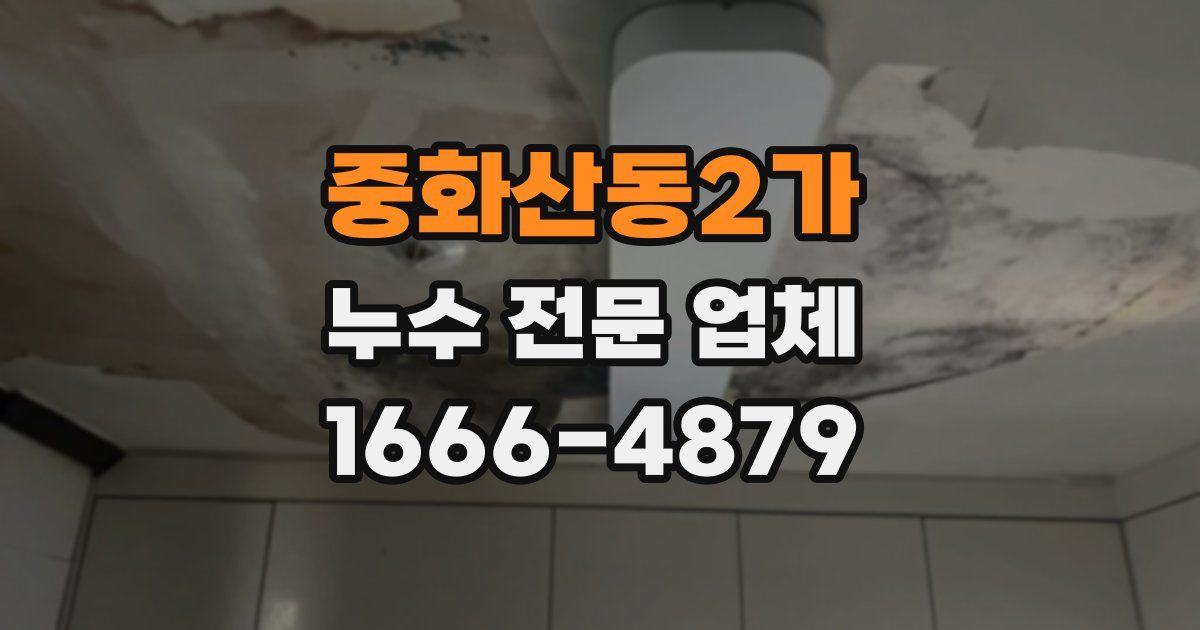 중화산동2가 누수 전문 업체