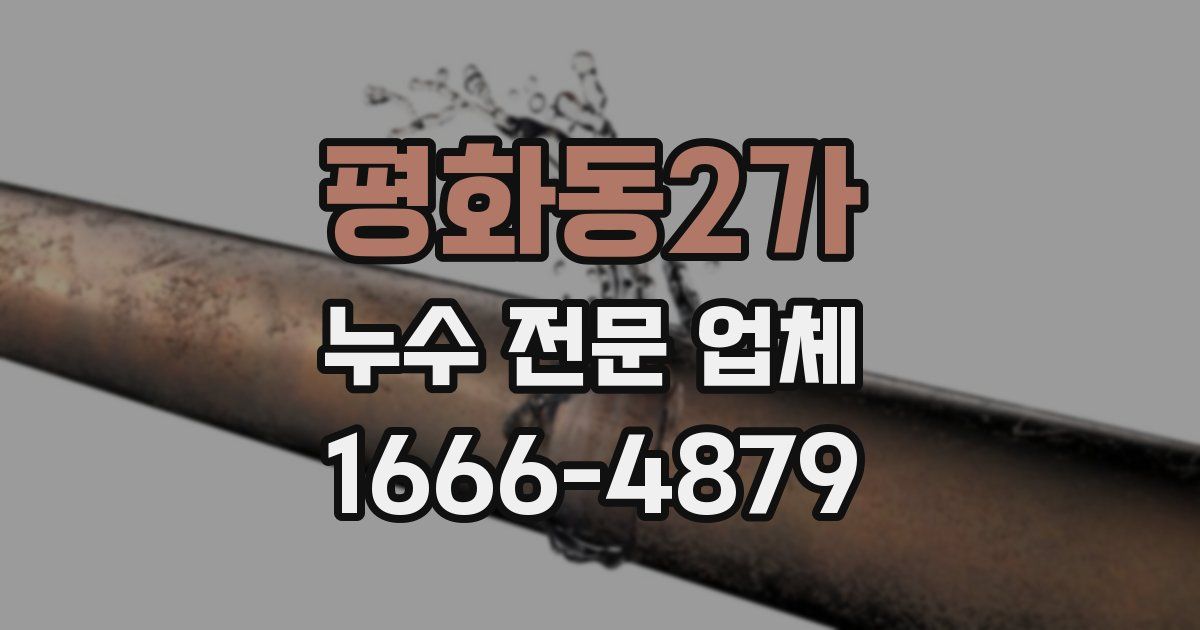 평화동2가 누수 전문 업체
