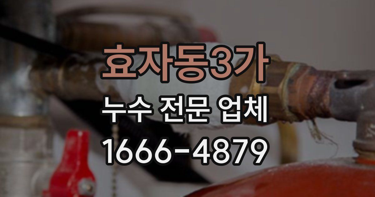 효자동3가 누수 전문 업체