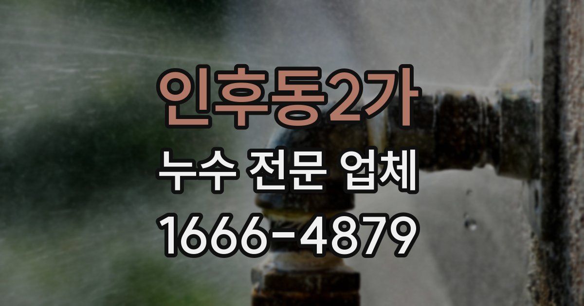 인후동2가 누수 전문 업체