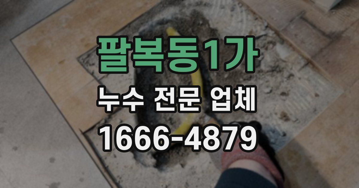 팔복동1가 누수 전문 업체
