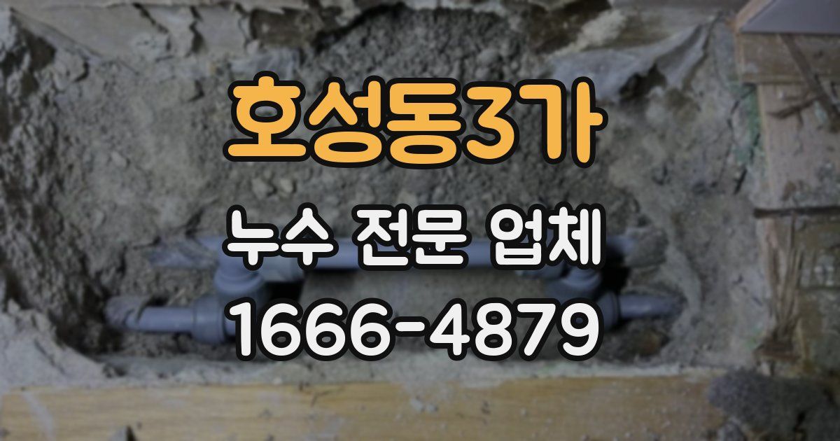 호성동3가 누수 전문 업체