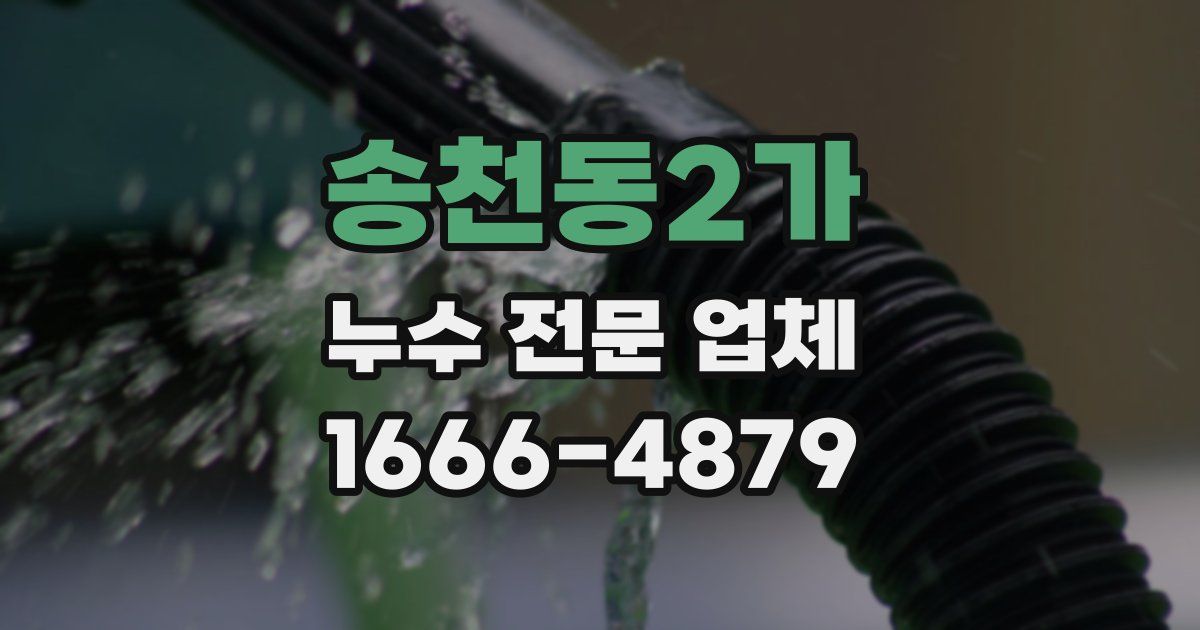 송천동2가 누수 전문 업체