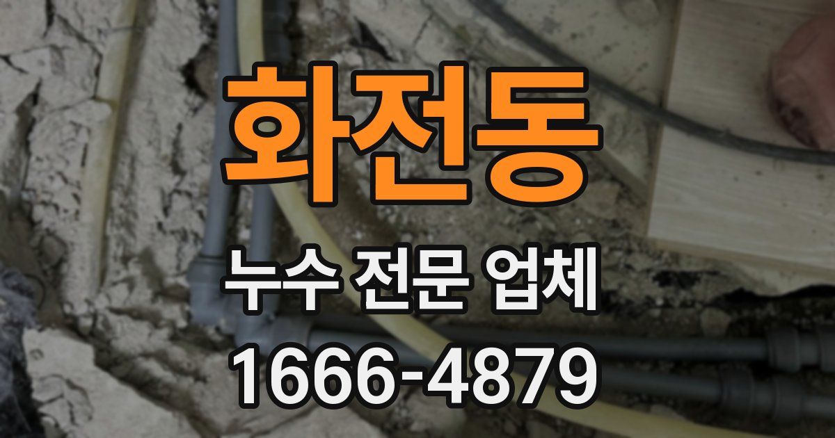 화전동 누수 전문 업체