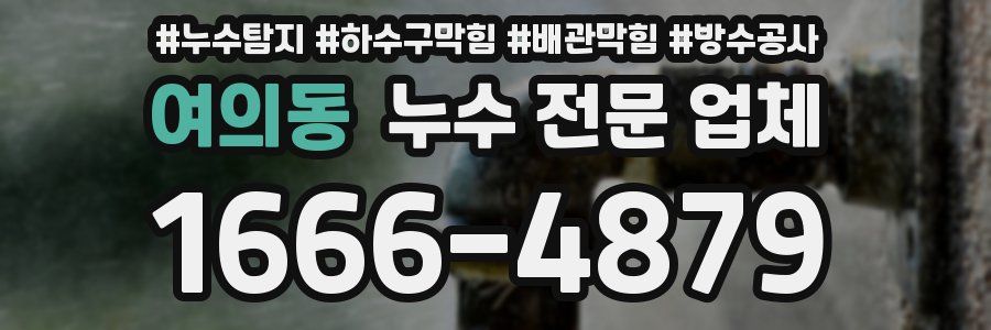 여의동 누수 전문 업체