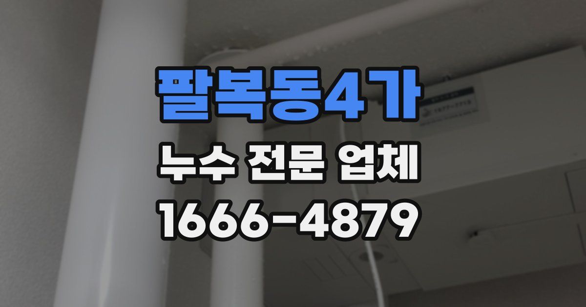팔복동4가 누수 전문 업체