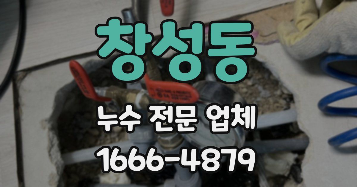 창성동 누수 전문 업체