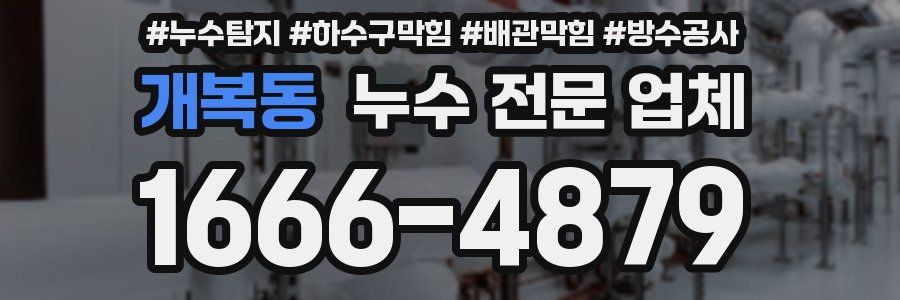 개복동 누수 전문 업체