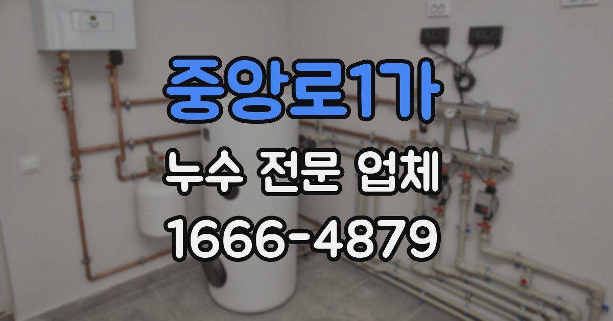 중앙로1가 누수 전문 업체
