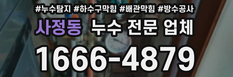 사정동 누수 전문 업체